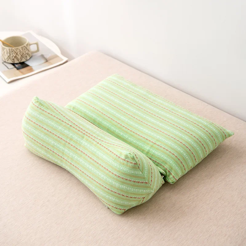 1pcs Detachable Combination Pillows Striped Pattern Soft Skin Friendly Fabric Pillow Buckwheat Shell Filling Pillowcore