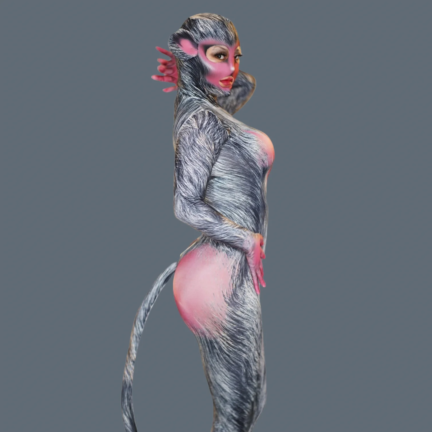 

Halloween Costume Monkey Tight Fitting Jumpsuit Sexy Women Cosplay Costume Party Theme Party Creepy Adult Animal Onesie Houzi