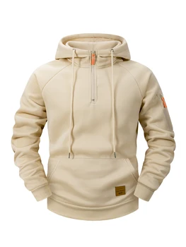 2025 Autumn/Winter Men's Hoodie Fashion Casual Sports Hoodie Retro Harajuku Long Sleeve Zipper Multi Pocket Loose Street Wear 2