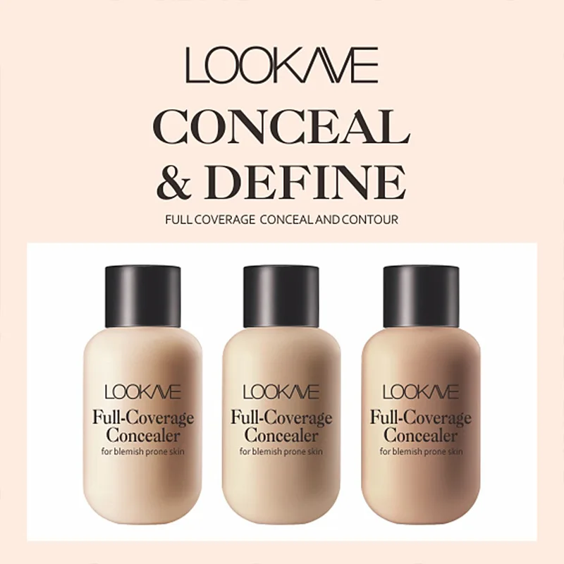 Waterproof Liquid Concealer 3 Colors Matte Full Coverage Acne Scars Dark Circles Foundation Whitening Lasting Makeup Cosmetics