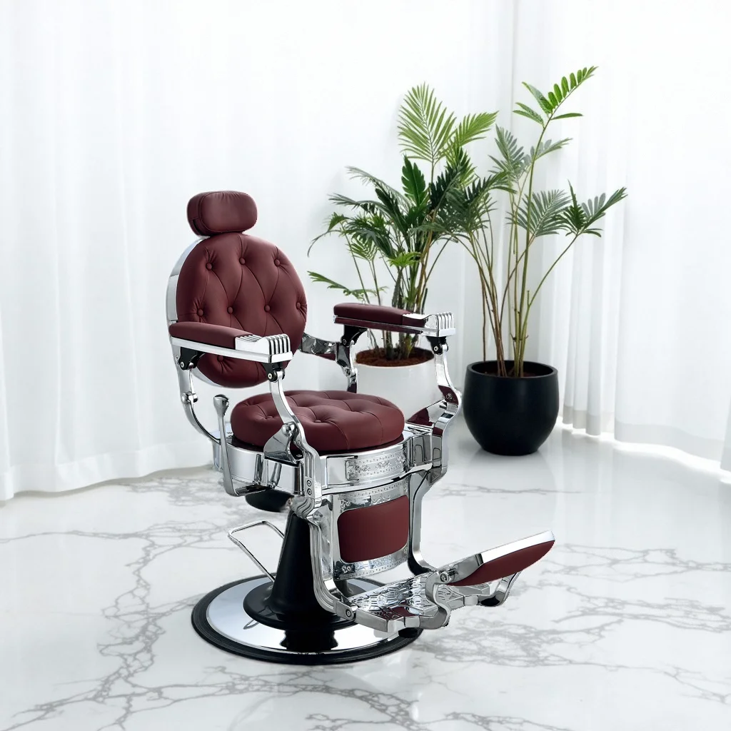 

Hot Sale High Quality Salon Barber Chair Retro Leather Hair Salon Hairdressing Shaving Chair
