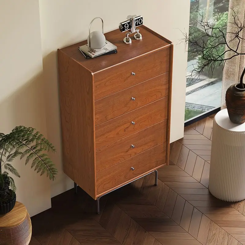 Retro style six chest cabinets Middle antique style chest cabinets Solid wood chest cabinets Solid wood living room against