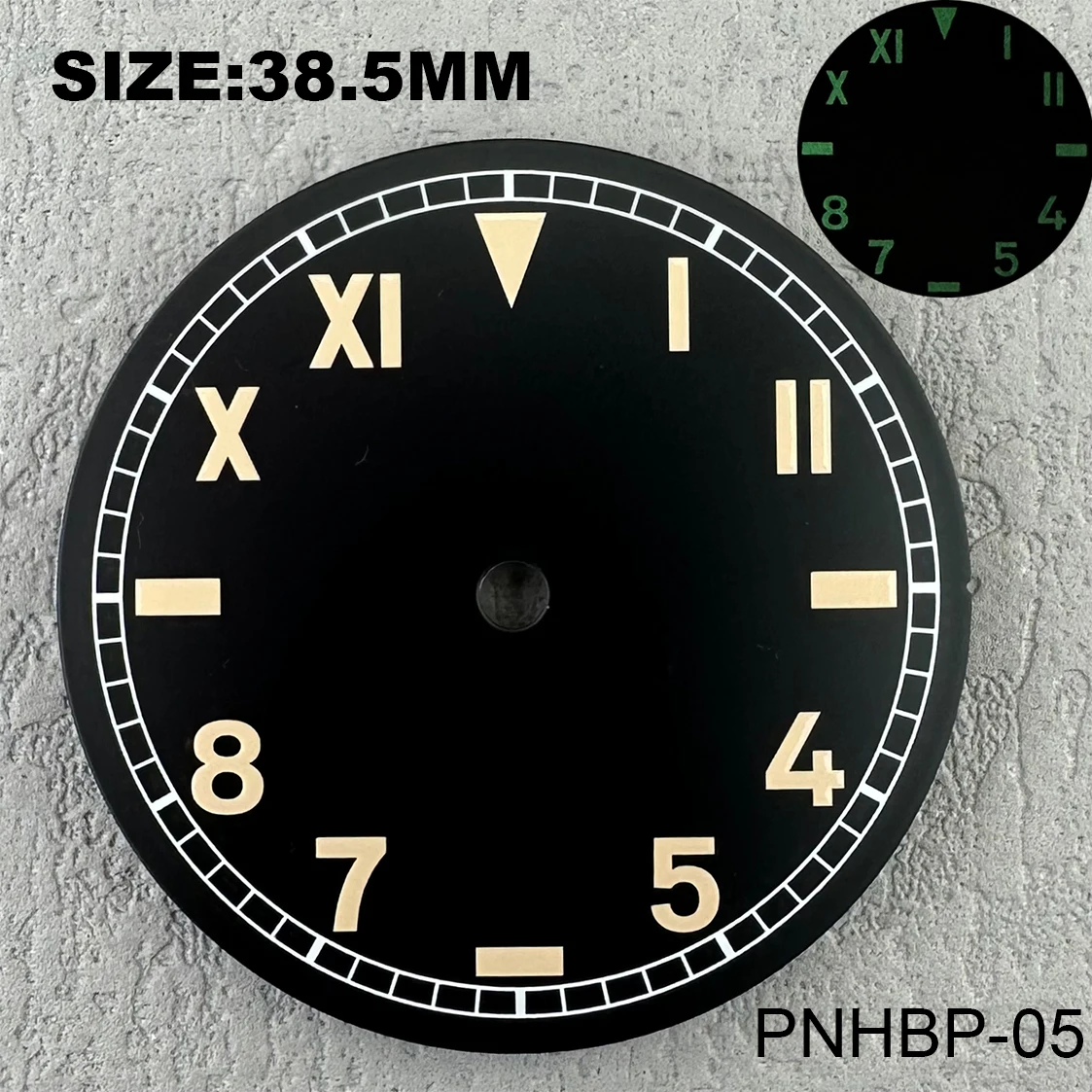 Suitable for ETA 6497 6498 watch movement 38.5mm/36mm green luminous dial aseptic watch dial wristband plate customisable logo