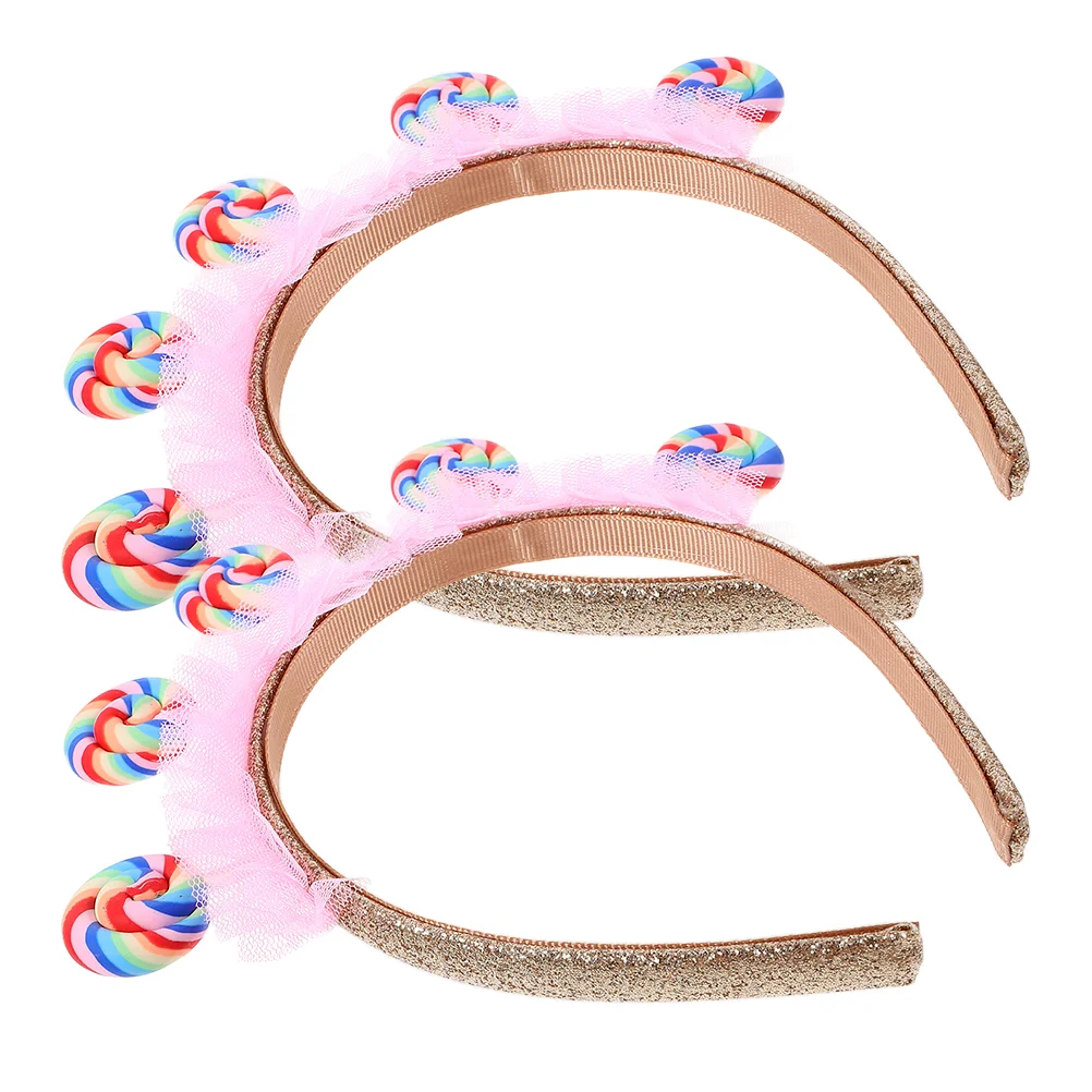 

2pcs Lollipop Headband Cartoon Children Hair Accessories Birthday Parties Themed Headbands Photo Props Girls Candy Hairband