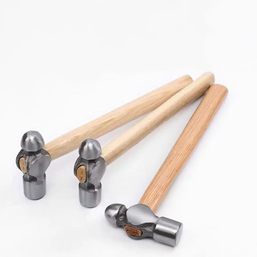 0.5P Wooden Handle Household Round Head Hammer Woodworking Installation Iron Hammer;