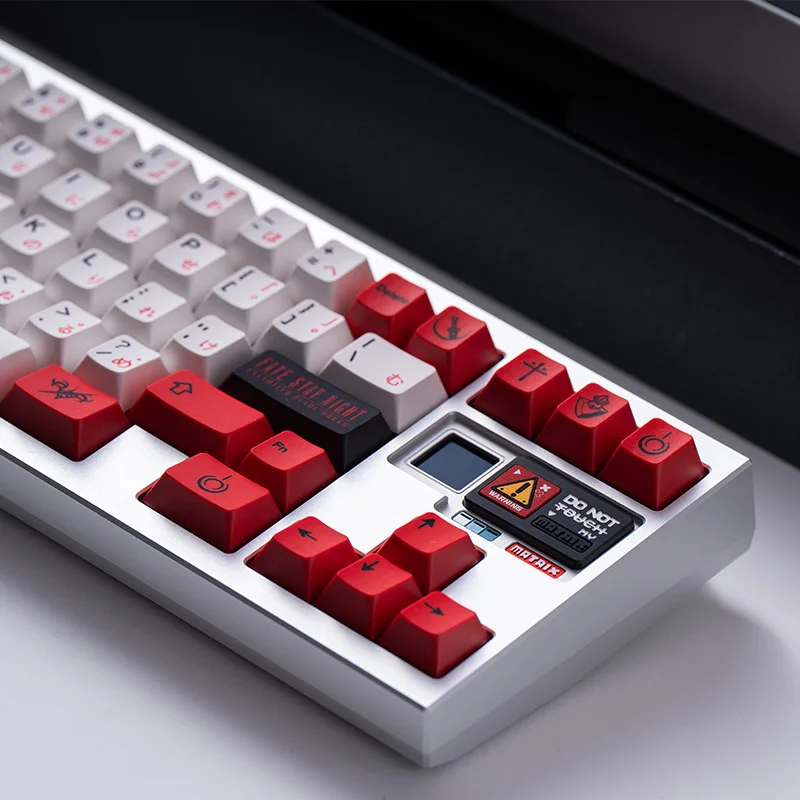 Retro Japanese Keycap Cherry Pbt Keycap Red Black English Keycaps 217 Key Full Set 2.25U/2.75U Space Bar Alice Layout Keycap