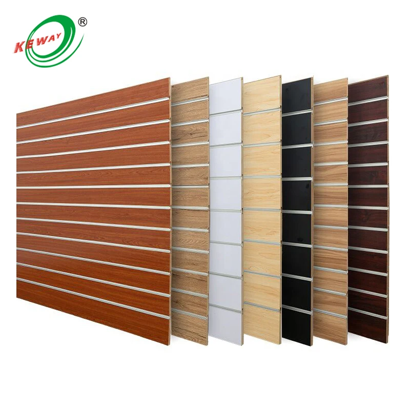 Custom. 1220*2440 Aluminum Groove Inserts MDF Slatwall Panel, Factory Customize Display Board