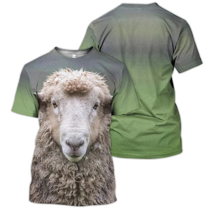 New Summer 3D Animal Goat Giraffe Printing T Shirt Sloth Foxs Raccoon Graphic T-shirts For Men Kid Fashion Funny Streetwear Tops