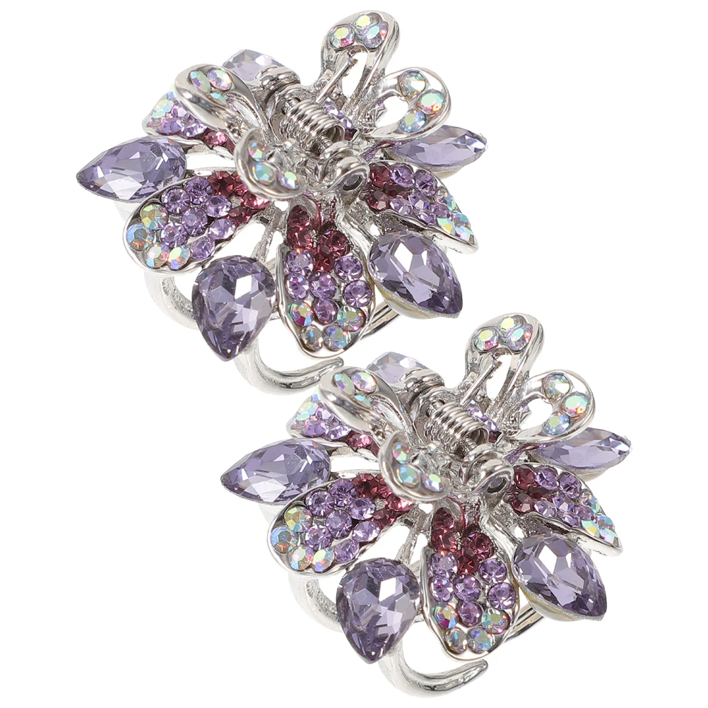 

2pcs Claw Metal Accessories for Women Kids Purple Small Bangs Jaw Clips Hair Clips For Bangs Thin Hair Haircuts