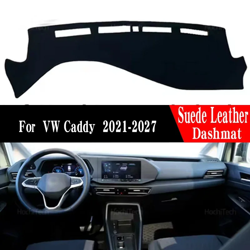 

Leather Dashmat Dashboard Cover Pad Dash Mat Carpet Car Styling Accessories For Volkswagen 2021-2027 caddy mat dsah