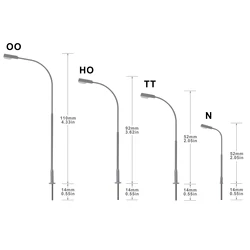 LD07 5pcs Model Lights Layout HO TT N Z Scale Street Lamps with Lampshade Platform LEDs Warm / Bright White Landscaping
