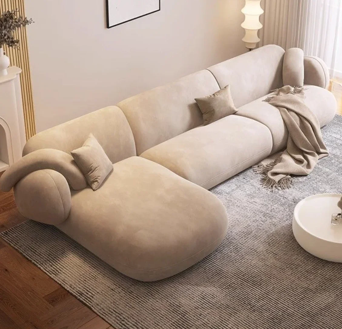 New Style Sofa Modern Simple Nordic Fabric Corner Small Apartment Living Room French Sofa