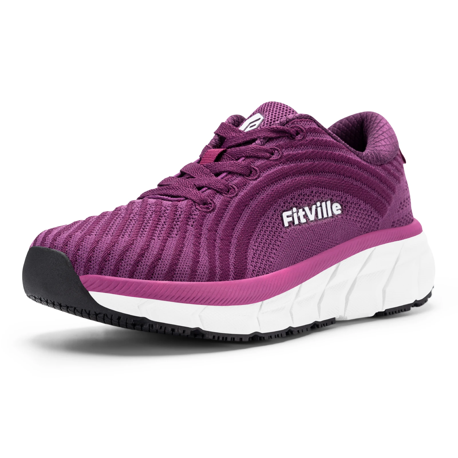 FitVille Schuhe mit breiter Zehenbox für Damen, atmungsaktive, breit geschnittene Laufschuhe, leicht, für geschwollene Füße mit gepolsterter Schmerzlinderung. – Detail 17