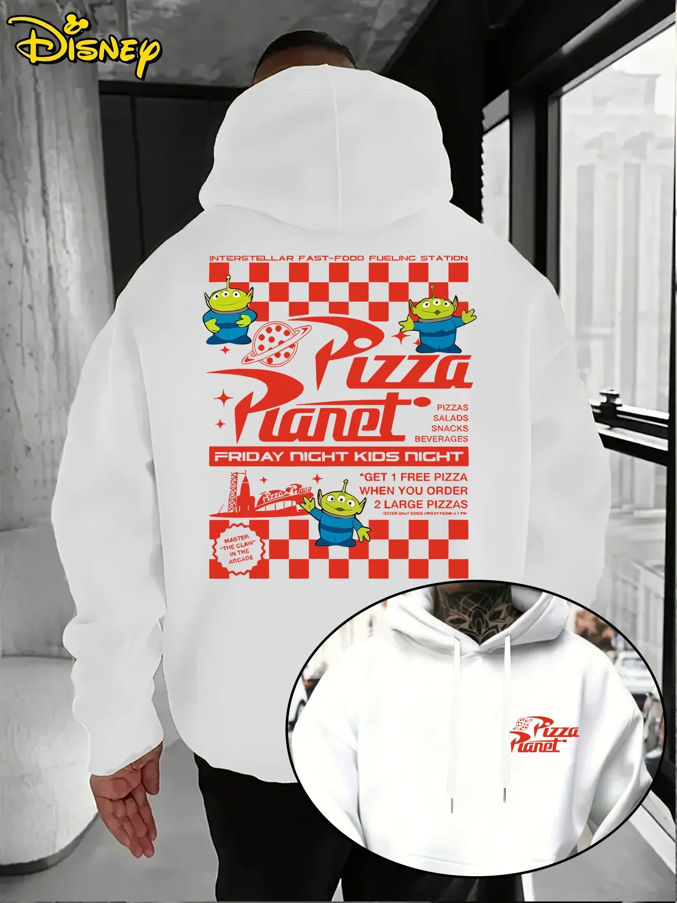 سترة بقلنسوة من Disney Toy Story Alien Pattern، بلوفر كاجوال وعصري مناسب لكل من الرجال والنساء في الخريف والشتاء