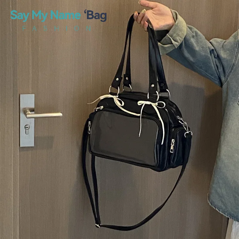 

Anime Two-Dimension Japanese Uniform Bag Casual Large Capaci oulder Bag Tote Bag Comfortable Polyester Zipper Closure Soft PU