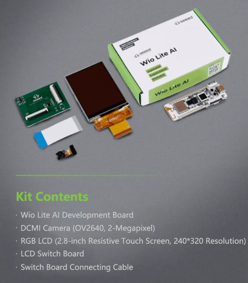 Wio Lite AI STM32H725AE Vision Development Kit, DCMI Camera and RGB LCD Screen Included