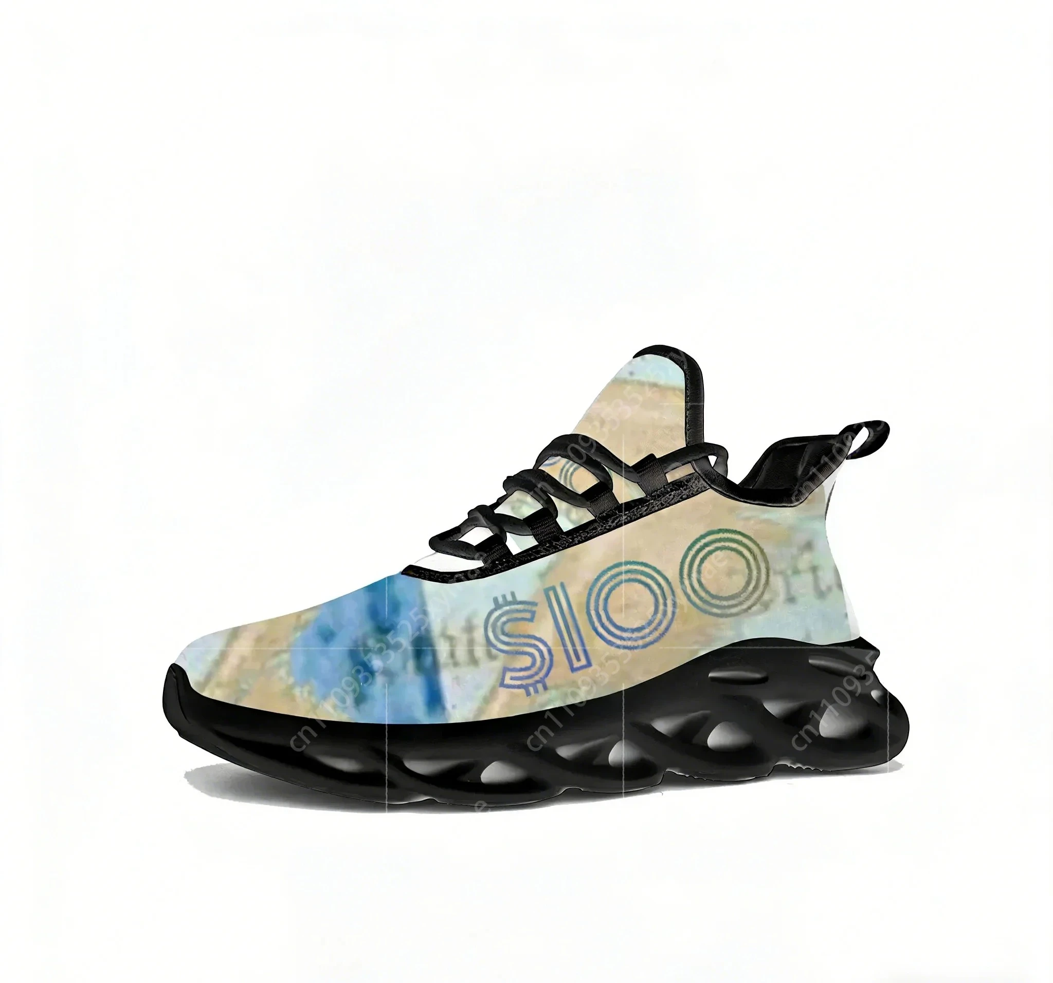 

Dollar Printed Flats Sneakers Mens Womens Pop Sports Running High Quality Sneaker Lace Up Mesh Footwear Tailor-made Shoe Black