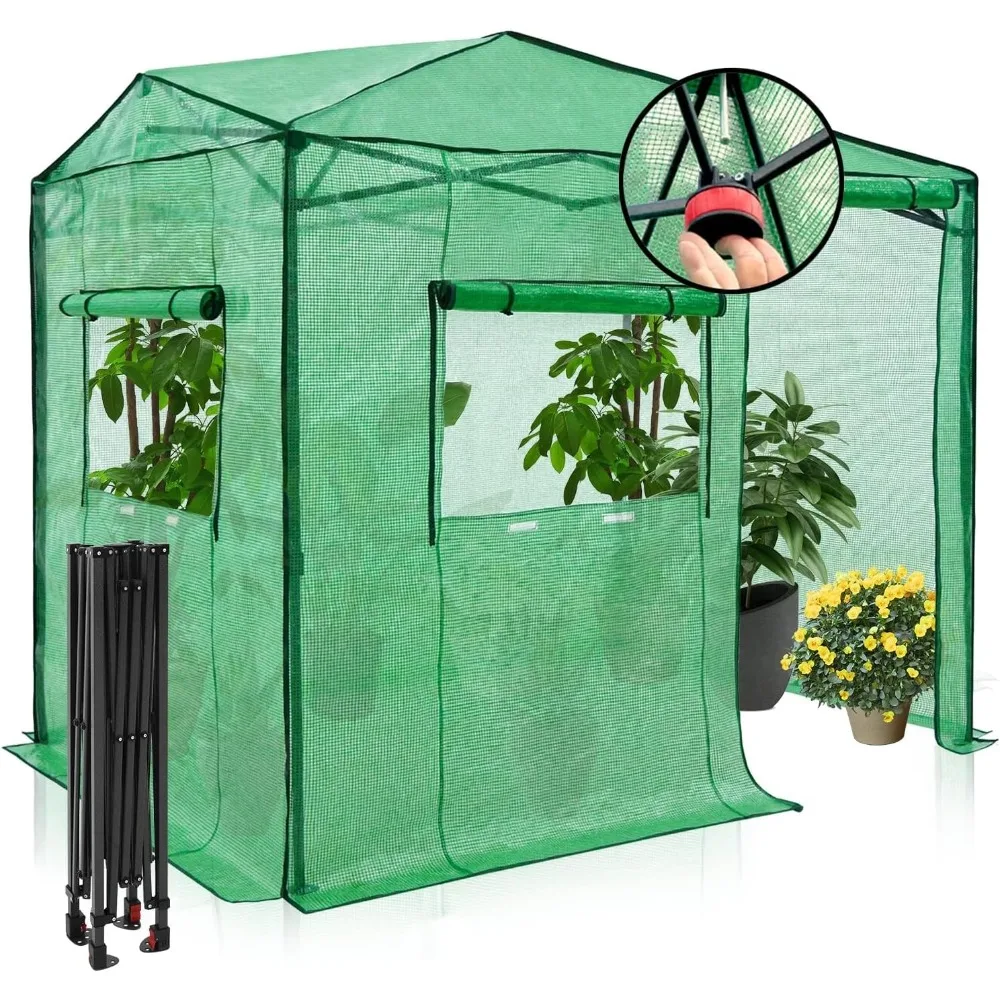 

Eagle Peak Quick-Setup Portable Greenhouse for Indoor and Outdoor Plant Growth with Roll-Up Entrance and Side Ventilation Window