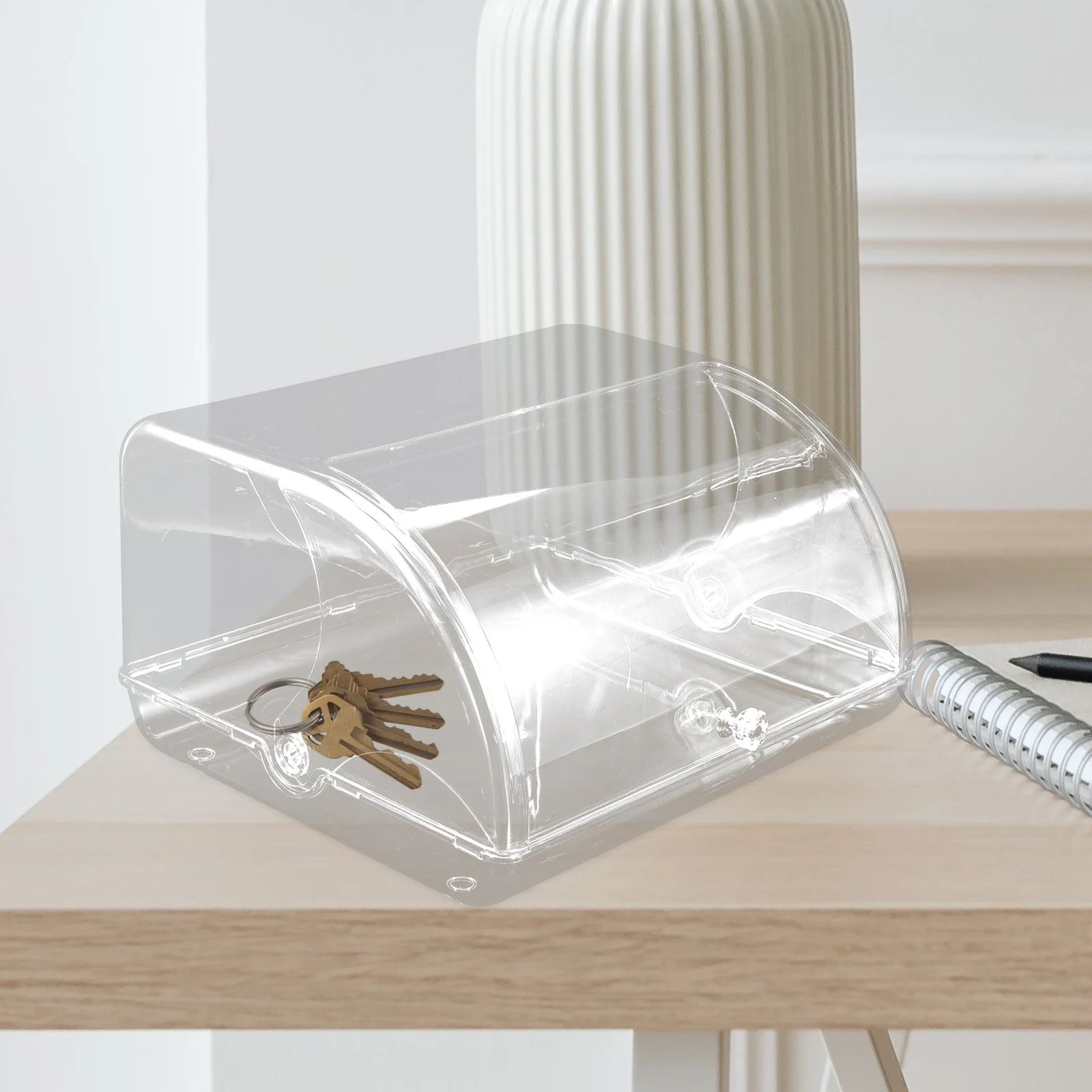 

Storage Box Clear Plastic Key Organizer Remote Control Jewellery Container Table Accessories Holder Desktop