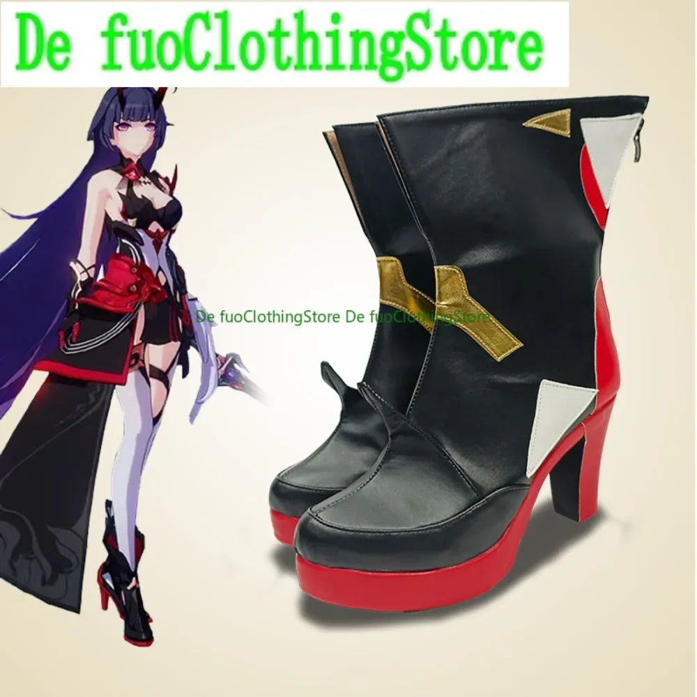 インパクト 3rd 雷電メイ ヘルシャー コスプレ靴 アニメ ゲーム ハロウィン コスチューム パーティー小道具 ShoesDefuoClothing