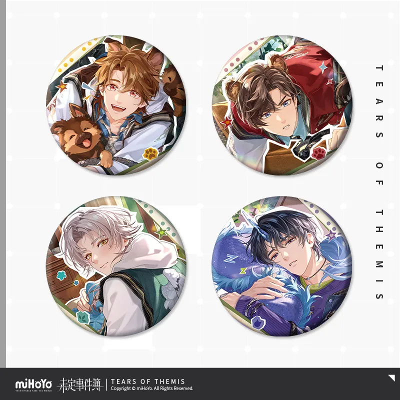 

Official MiHoYo Tears of Themis Luke Pearce Artem Wing Anime tinplate badge Birthday Ornament Cosplay Halloween Gifts Collection