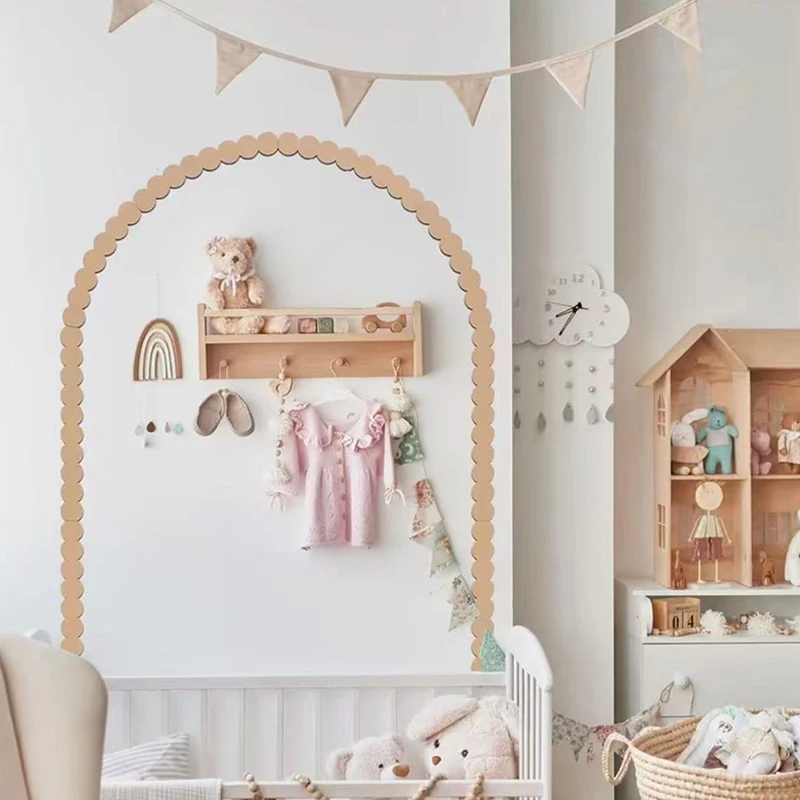 Kids Room Nursery Decor Rustic Wood Wall Arch Diy Unfinished Wooden Frame Scalloped Crafts Trim Accent Furniture Molding