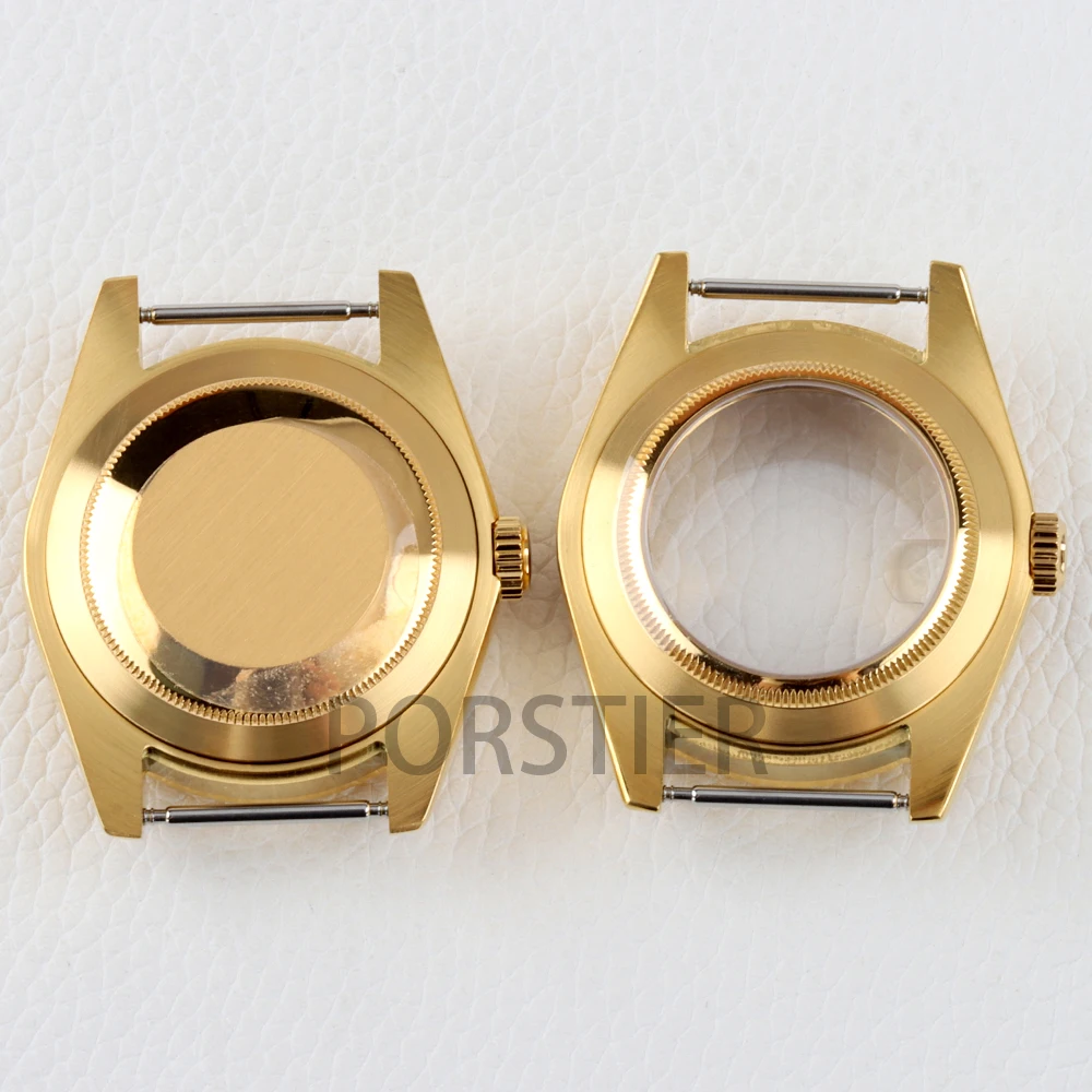 36mm/39mm NH35 Case Transparent/Stainless steel Back Cover Waterproof Rose Gold PVD Watch Parts Sapphire for NH35 NH36 movement