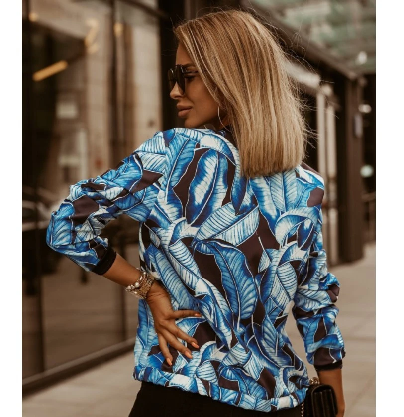 Lässige Blumenmuster-Plus-Size-Jacke, eleganter Reißverschlussmantel für den Herbst, schlanke Bürojacken, Vintage-Oberbekleidung 2024 – Detail 9