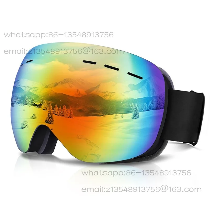 Adult ski goggles outdoor riding large spherical surface, can card myopia mirror UV double-layer anti-fog