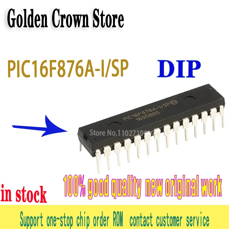 1PCS/lot  PIC16F876A-I/SP PIC16F876A Direct Insert DIP-28 Microcontroller  new original In Stock