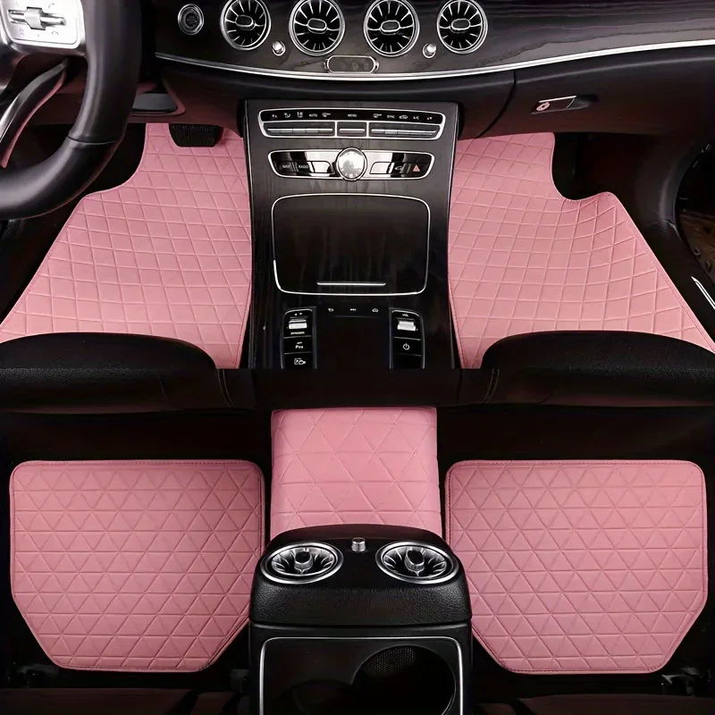 5-Piece Waterproof PU Leather Car Mat Set - Durable, Stylish, Minimalist Design, Suitable for Men and Women