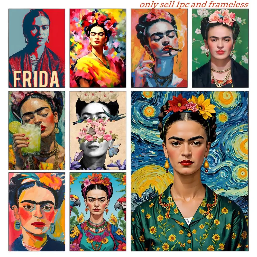 ART F-Frida Kahlo Fashion Poster Posters Sticky Vintage Room Home Bar Cafe Decor Kawaii Room Decor