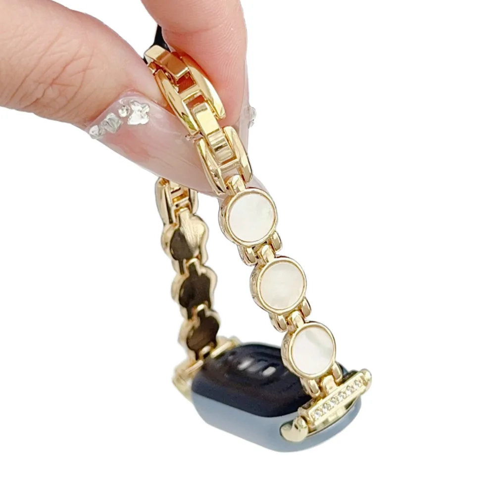 

Metal Pearl Watch Bands for Xiaomi Mi Band 10 9 8 Wristbands Redmi Watch 4 5 6 Link Metal Straps for Mi Band 8Pro 9Pro Correas