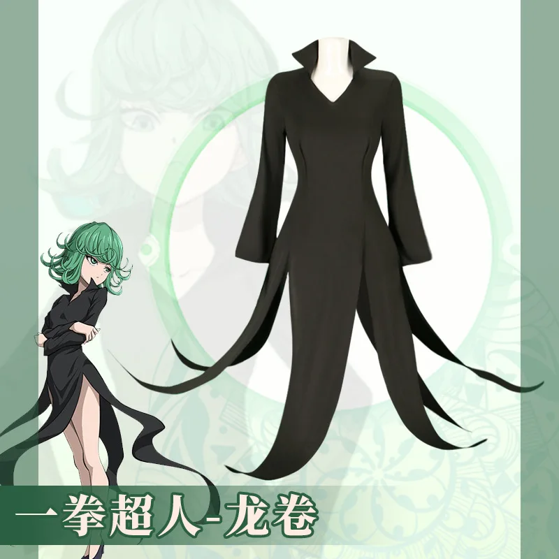 One Punch Man Tornado of Terror Senritsu No Tatsumaki Cosplay Costume Wig Black… - Image 2
