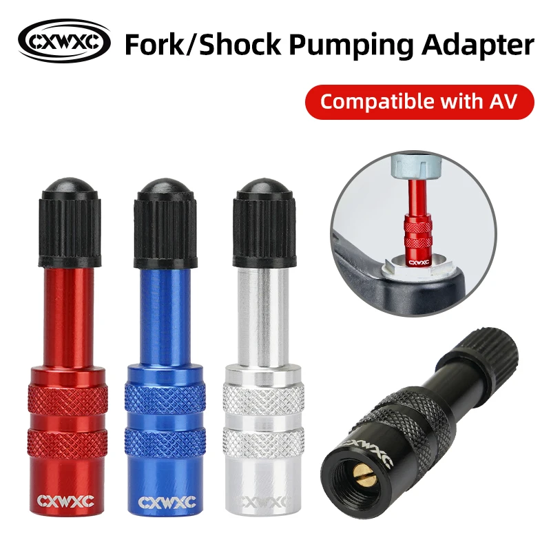 CXWXC Fahrrad-Luftfedergabel-Adapter für Schrader-Ventil, Stoßdämpfer-Pumpenventil-Konverter, Verlängerungsdüse, Reifenpumpenwerkzeug