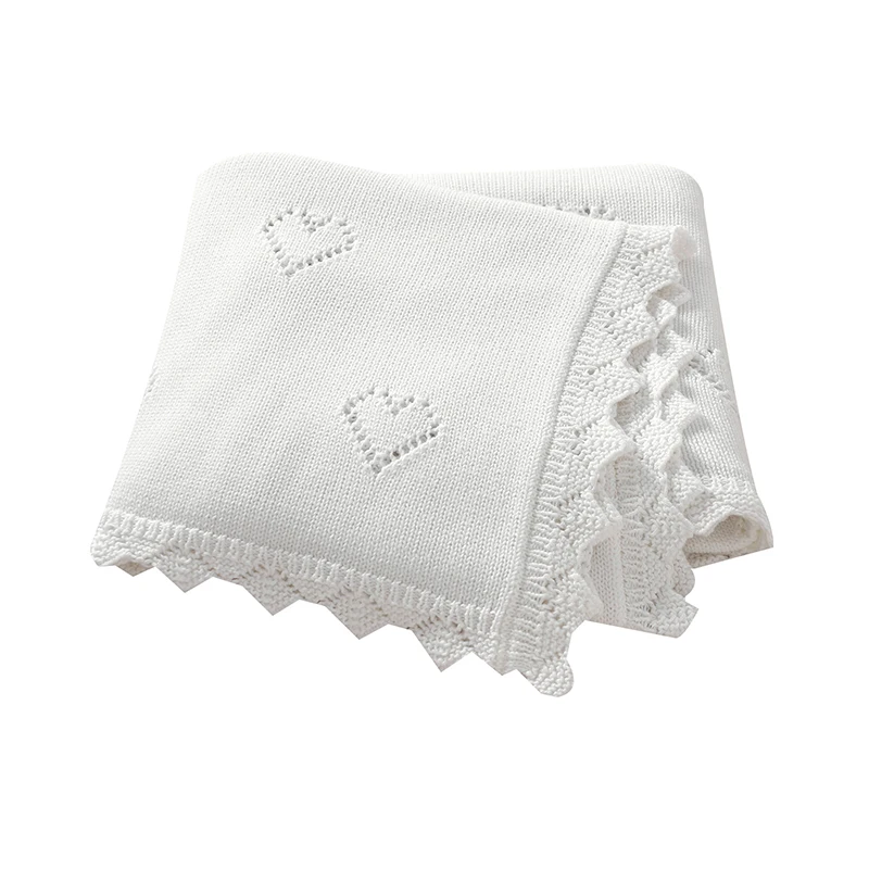 Baby Blanket Cotton 100*80cm Soft Knitted Newborn Boys Girls Stroller Swaddle Wrap Blanket Dual-Use Infant Crib Bedding Cellular