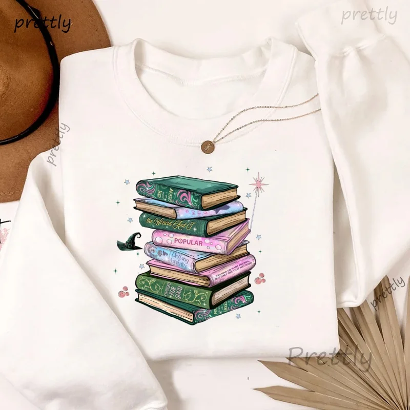 Mèche changé pour bon livre sweat femmes hommes baguette magique col rond sweats pull décontracté à manches longues femme vêtements