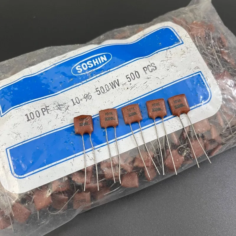 10PCS/LOT  SOSHIN   100PF 500V 101K Copper Foot Audio Capacitor
