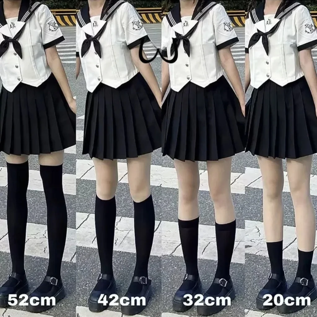 Jk Lolita-学童用の短い靴下,ふくらはぎの靴下,膝上,セクシーでかわいい,黒と白のストッキング,新しい