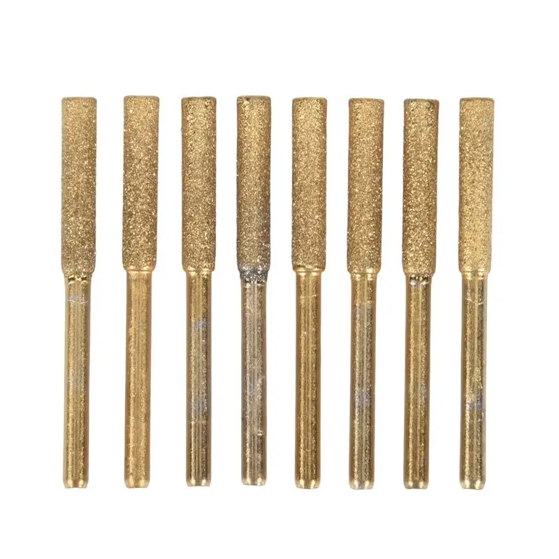 AT21-8Pcs High Hardness Diamond Chainsaw Sharpener-Stone File,Diamond Sharpening Wheels Chainsaw File