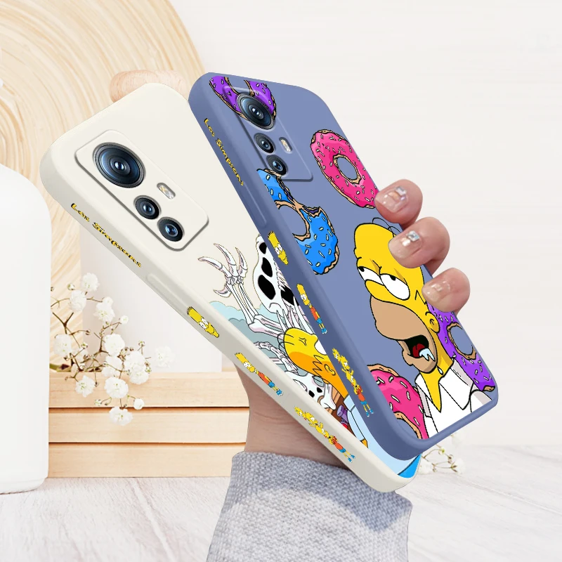 

Simpsons Disney Fashion Cute Liquid Left Rope For Xiaomi Mi 14 13T 13 12T 12 11T 11i 11 A3 10T 10 9 Pro Lite Ultra 5G Cover