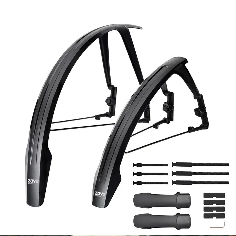 

A Pair Road Mountain Bike Black Plastic Mudguard Reduces Air Resistance Quick-Release Bicycle Fender Water Shield Mudguard