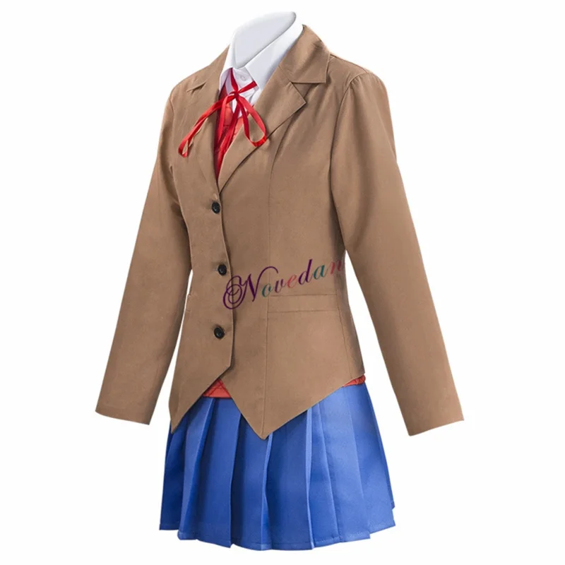 Anime dokidoki doki doki literatura clube monika cosplay sayori yuri natsuki cosplay traje peruca feminino menina jk uniforme escolar