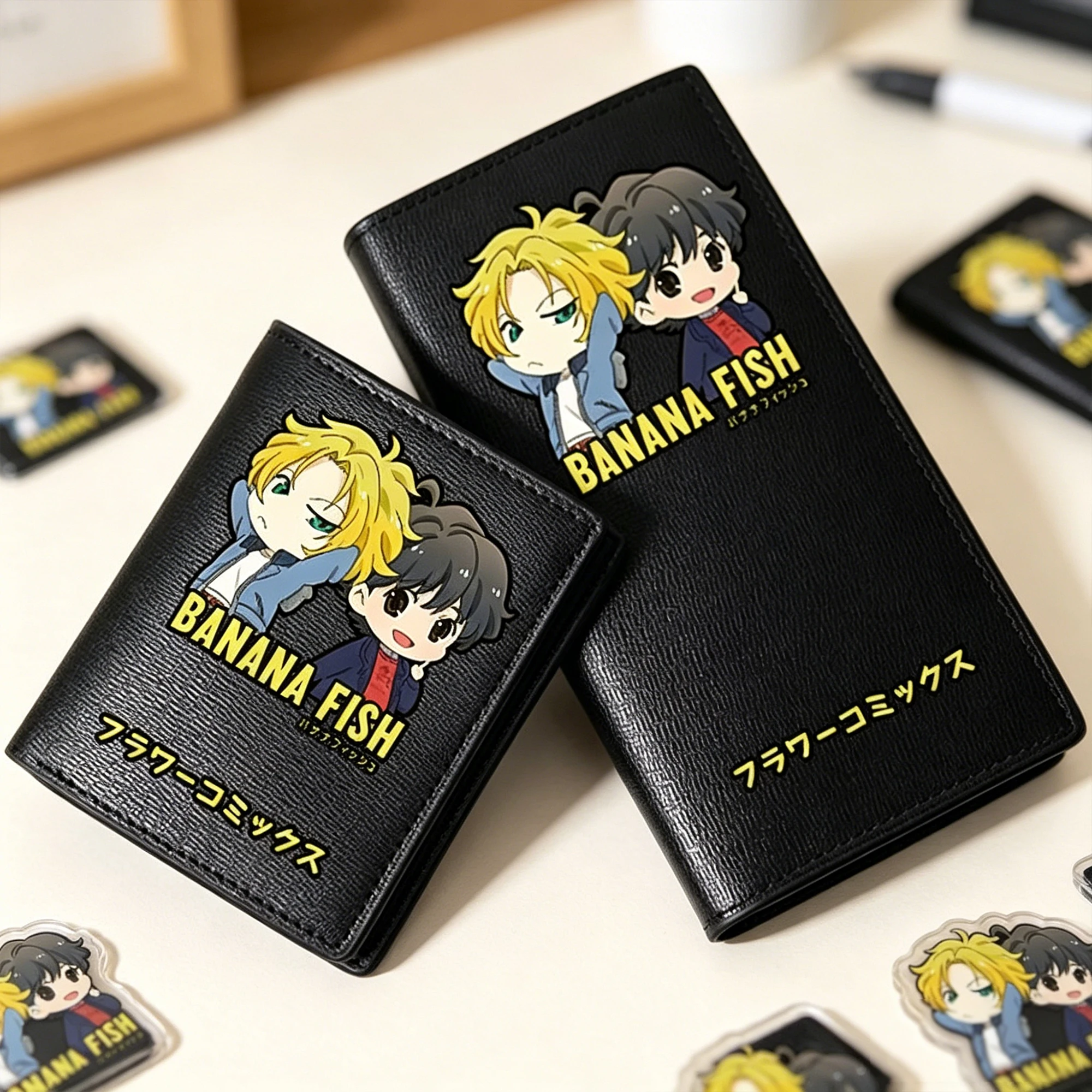High Quality BANANA FISH Ash Lynx Cosplay Anime Long Purse Pu Leahter Wallets Coin Purse Anime ID Card Holder Money Clutch
