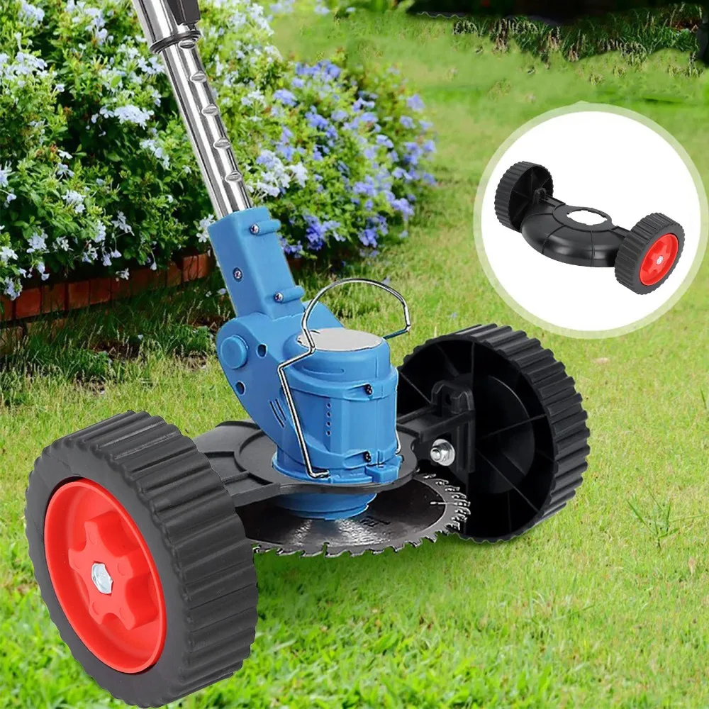 Durable Plastic String Trimmer Wheel Universal Adjustable Trimmer Auxiliary Wheel Round Quick Installation Support Wheel