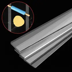 2Pcs Acrylic Biscuit Cake Rolling Tool Balance Ruler Fondant Icing Biscuit Thickness Ruler Biscuit Smoother Baking Accessories