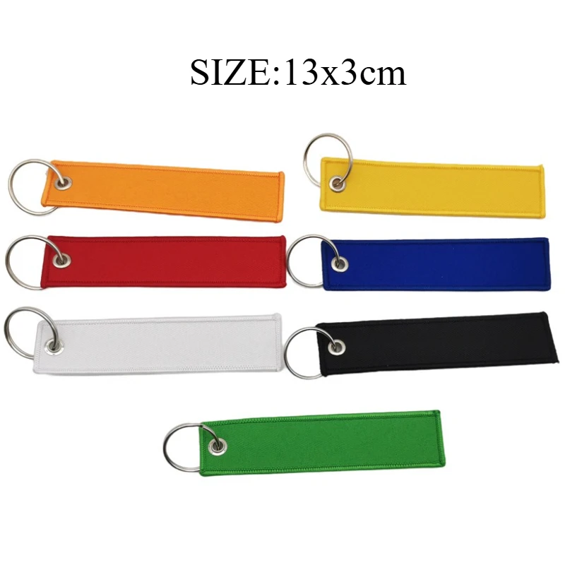 13*3/ 15*4.5cm Print Logo Webbing Keychain Custom Name Motorcycle Embroidery Ribbon Key Chain Personalized Aviation Bag Keyring
