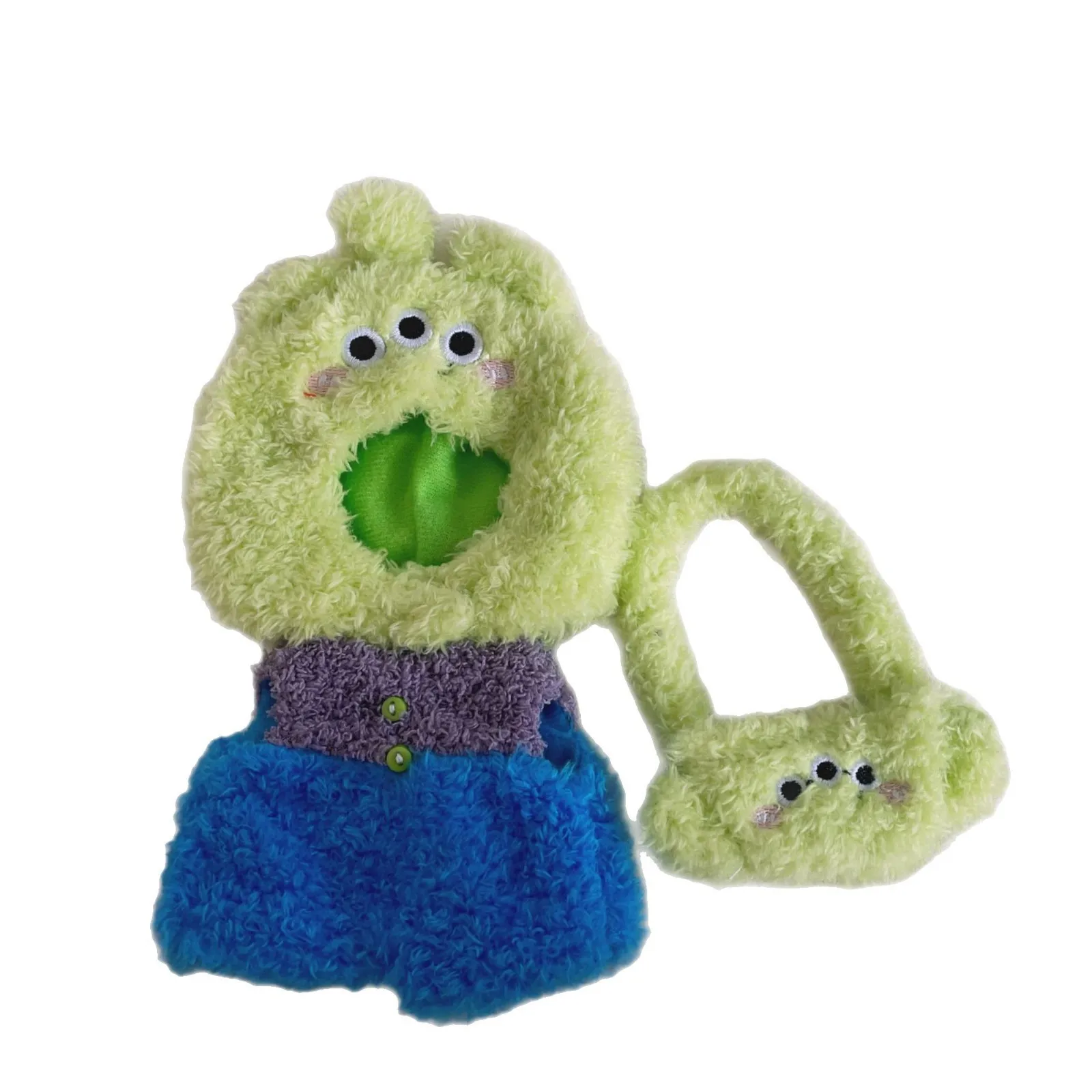 Vestiti per bambole Labubu Set di peluche Taro grigio 17 cm Vestiti per bambole in peluche Sostituzione Labubu I II Idol Doll Seduta Accessori per feste