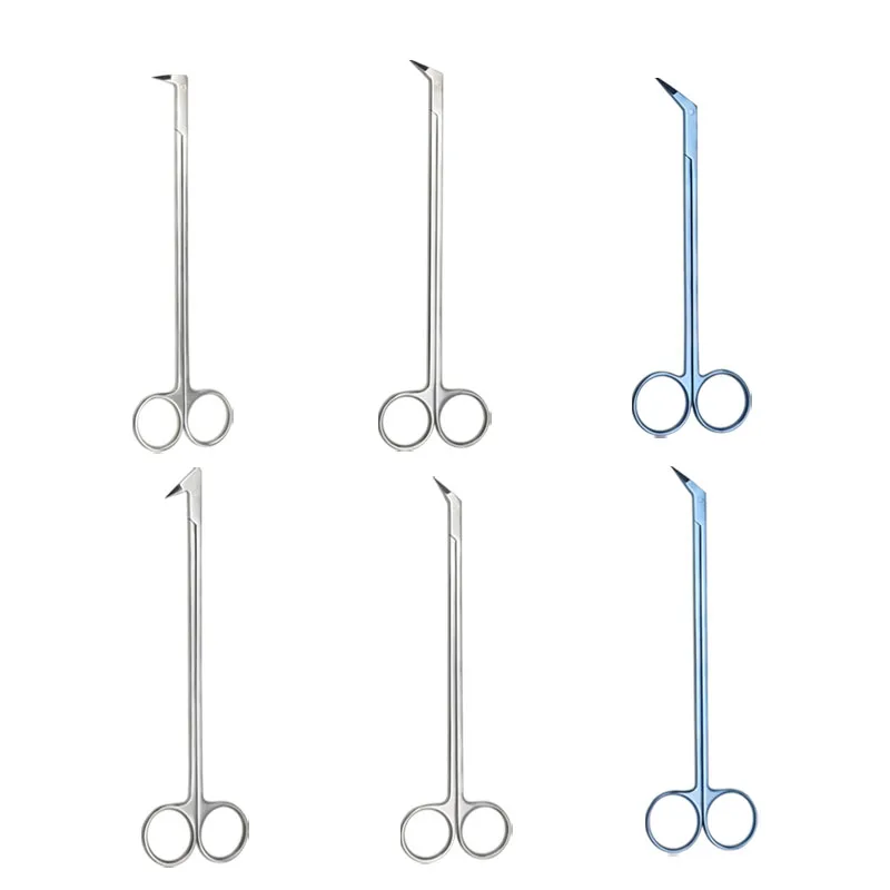 

GREATLH Microscopic Beak Potts Angled Scissors Vascular Microscopic Coronary Scissors Eyelid Surgical Tool Ophthalmic Instrument