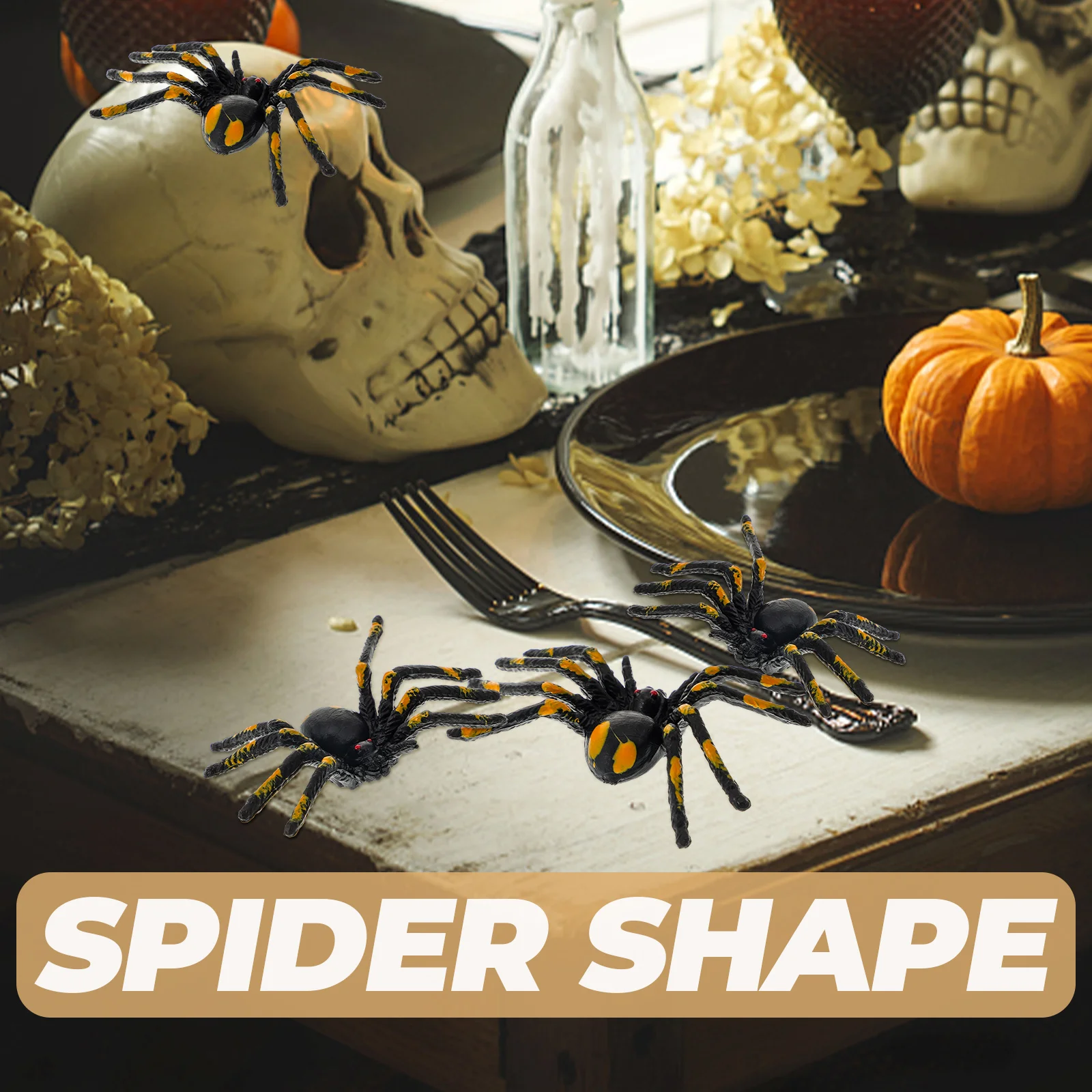 Simulation d'araignées réalistes pour Halloween, 15 pièces, décorations effrayantes, accessoires d'horreur pour fêtes sur scène, carnaval, jouet araignée